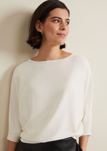 Phase Eight Cristine Knitwear White USA | 0748265-NV